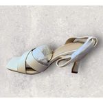 Ownmeen Womens Square Toe Heeled Sandal Slingback Stiletto Size 6.5 NEW White Photo 2