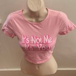 Pink “It’s Not Me It’s You” Crop Top, size S Photo 0