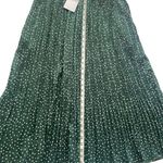 Exlura  Women’s High Waist Green White Polka Dot Pleated Midi Swing Skirt Size XL Photo 9