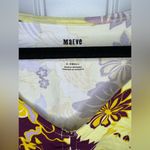 Maeve Anthropologie Purple and Yellow Floral Flutter Sleeve Cinched Top Photo 3