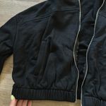 Old Navy Black Hooded Women's Jacket - crop top scrunch Photo 1