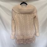 Knox Rose  Cable Knit Cowl Neck Cottagecore Womens Sweater Sz S Lace Boho Cozy Photo 5
