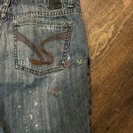 Jessica Simpson  Low Rise JeansY2K Fray Flare Floral Painted‎ Denim Women's 8 Photo 8