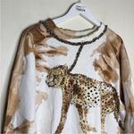 Vintage Leopard Animal Print Crewneck Sweater Womens Large Multiple Photo 1