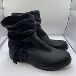 b.o.c. Womens Ankle Boot Black Suede Side Zip Strap & Knot Accent Round Toe 8M Size 8 Photo 2