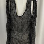 Bishop and Young New Flocked Dot Tie Neck Sleeveless Blouse Black Photo 14