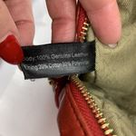 Isaac Mizrahi  Crossbody Red Leather Diamond Quilted Shoulder Bag Gold Chain Photo 9