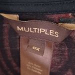 Multiples  womens 0x jacket with attached shell red black geometric sparkly Photo 1