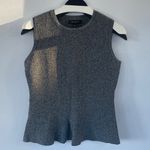 Ann Taylor Women's Marled Sleeveless Shell Knit Top Slight Peplum Heather Gray Photo 10