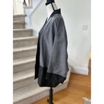 Natori Grey & Faux Leather Trim Open Kimono Cardigan Photo 3