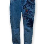 Alice + Olivia AO LA Mid Rise Skinny Jeans Embroidered Size 24 Photo 1