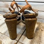 Sam Edelman Rella Black Leather Woven Cork Block Heel Espadrille Sandals 9M Photo 4