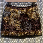 Hale Bob  | Black/Gold Floral Sequin Mini Skirt, Size XS Photo 0