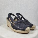 Lauren Ralph Lauren Penelopie Wedge Sandals Womens 8 Blue Espadrille Photo 2