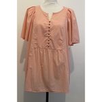 Terra & Sky Pink And White Top Size 0x (14w) NWT Belle Sleeve Tunic Blouse Photo 8