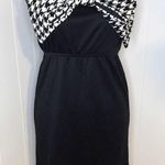 Judith March Houndstooth Bow Front Strapless Dress Photo 9