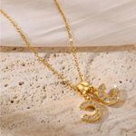 Monogram C Necklace Gold Tone Costume Jewelry Photo 1
