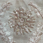 Jessica Howard Vintage  Pink Linen Embroidered Beaded Midi Dress Size 12 Large Photo 5