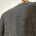 Perry Ellis Wool Blend Black & Pink Fringe Long Sleeve Blazer Size 14 Photo 11