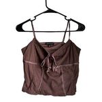 Kendall & Kylie Maroon Corset Small Coquette Velvet Spaghetti Strap Cropped Photo 0