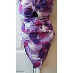 Mynah Swimsuit, Abstract Floral, Purple and Lavender Size L Size L Photo 2