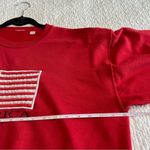 American Vintage ✨ Vintage Red American Flag Embroidered Crewneck Sweatshirt Medium Photo 9
