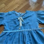 Joie  Womens Lace Up Chambray Dress, Denim Jean Blue Cotton blend Sz M Photo 5