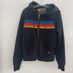 Aviator Nation  5 STRIPE HOODIE in BLACK Size: M Photo 2