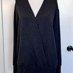 Athleta Purana V-Neck Wrap Sweatshirt in Black Heather Size Medium Photo 2