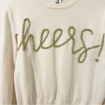 QUEEN OF SPARKLES Cheers Sweater in Ivory Gold Size XS White Photo 2