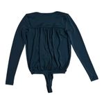 Free People Teal Green Bodysuit XS Long Sleeve V Neck Wrap Surplice Stretch Photo 2