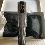 Just Cavalli women's 36 EU snake skin print tall lug sole Wellington rain boots Photo 3