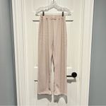 Comfrt Waffle Lounge Pant XS Wide Leg Sweatpants Neutral Pull On Comfy Pants Tan Photo 2
