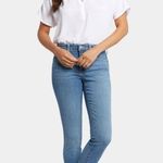 NYDJ  Ami Skinny Jeans Heyburn Blue Aztec Embroidery on Pockets Size 4 Photo 1