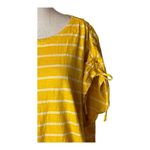 Marine layer Shirt Women XL Yellow White Striped Short Sleeve Blaine Cinch Tee Photo 7