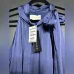 Sachin + Babi NWT Kayla Gown Tie Neck Maxi Crinkle Dress Deep Cobalt 10 Photo 2