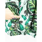 LoboRosa Tropical Palm Leaf Leopard Monkey Jungle Print Pajama Style Shirt Sz L Size L Photo 3
