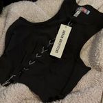 Urban Outfitters Nwt UO Hero Chain Lace-Up Tank Top s black Photo 1