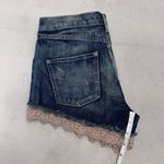 Free People Crochet Lace Trim High Rise Denim Jean Distressed Shorts Sz 25 Photo 8