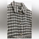 ZARA  Luxury Ecru/Black Textured Long Sleeves Lapel Collar Short Blazer Sz M Photo 8