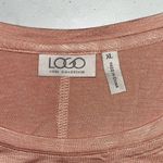 LOGO By Lori Goldstein LOGO Lori Goldstein NWOT Sz XL Pink - Lace Asymmetrical Slub Knit Top w/ Pockets Photo 5