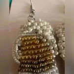 Beer mug beaded glass White Photo 2