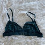 Aerie Velvet Stripe Triangle Bralette Green Size Small Photo 4