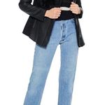 Boutique Ashley B Leather Shearling Wool Zipper Cowl Moto Biker Coat Jacket Black S $1795 Photo 2