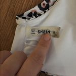 SheIn  White black and brown leopard animal print one shoulder swim top Photo 5