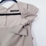 Black Halo Elegant Sheath Dress with Bow Detail Cap Sleeves Photo 3