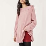 Free People She’s a Keeper Vented-Hem Slouchy Tunic Sweater Pink NWT Size XS Photo 10