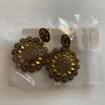 Boho Luxury Golden‎ Color Sunflower Statement Earrings faux fashion jewelry Brown Photo 4