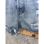 Levi's Premium Shorts Womens 24 Blue Denim Wedgie Short Big E Distressed 24x3 Photo 9