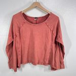 We The Free We The‎ Free Cupcake Sunrise Pullover Coral Oversized Cotton Top XS Boho Slouchy Photo 2